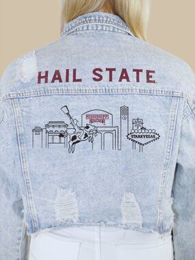Mississippi State Campus Skyline Denim Jacket